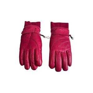 Vintage Kombi Red Leather Palm Ski Gloves Size Medium Glacier